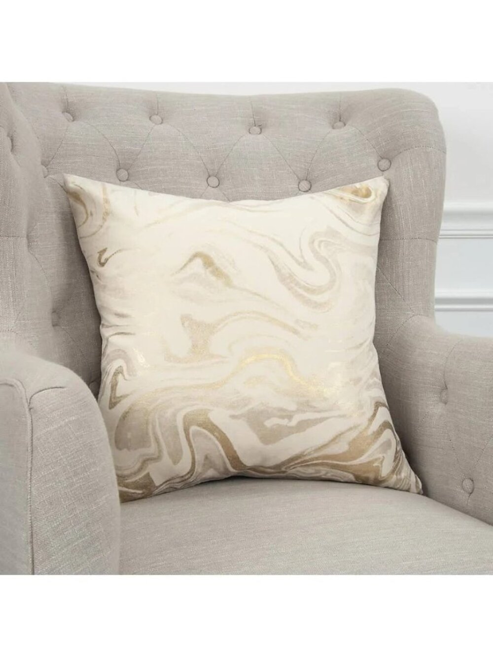 Rizzy Home Abstract Polyester Filled Decorative Pillow, 20" X 20" - Gold-Tone